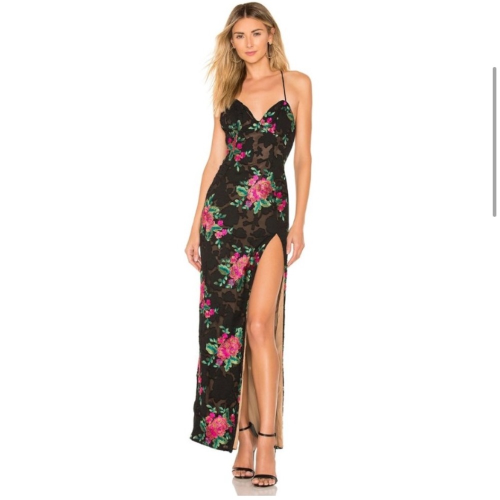 NWT Michael Costello x REVOLVE Savannah Gown in Fuchsia Floral